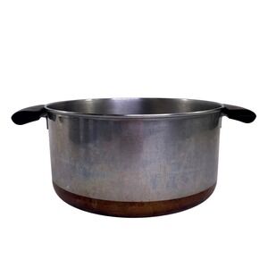 Revere Ware 6 Quart Stock Pot Copper Bottom Stainless Steel 1801 Double Handle